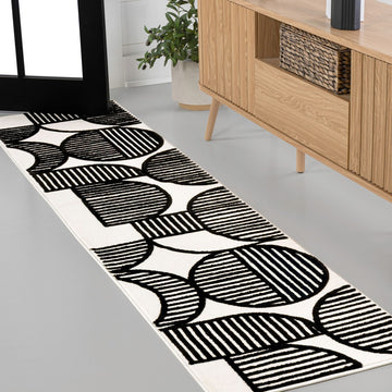 Nordby Geometric Arch Scandi Striped Area Rug